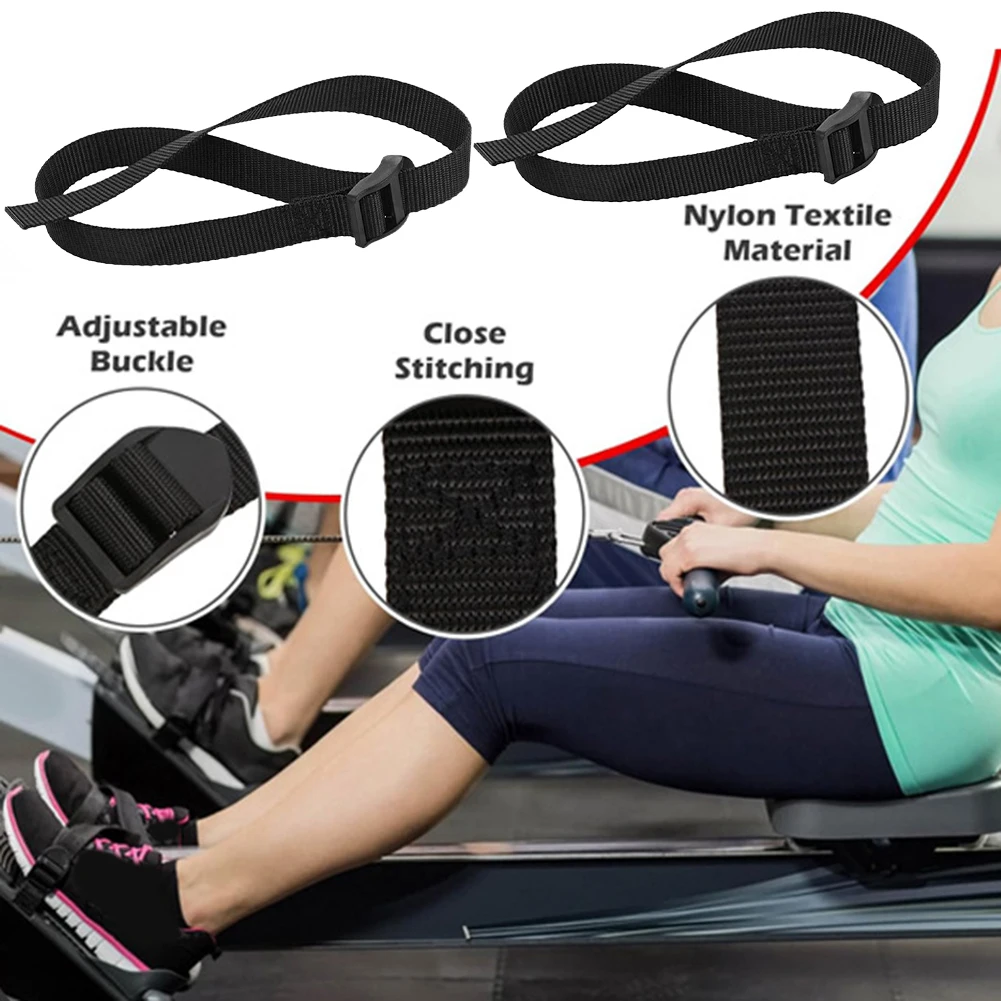 77cm Rowing Machine Feet Straps Set of 2 Adjustable for Home and For Gym Rowing Machine Foot Pedal Replacement