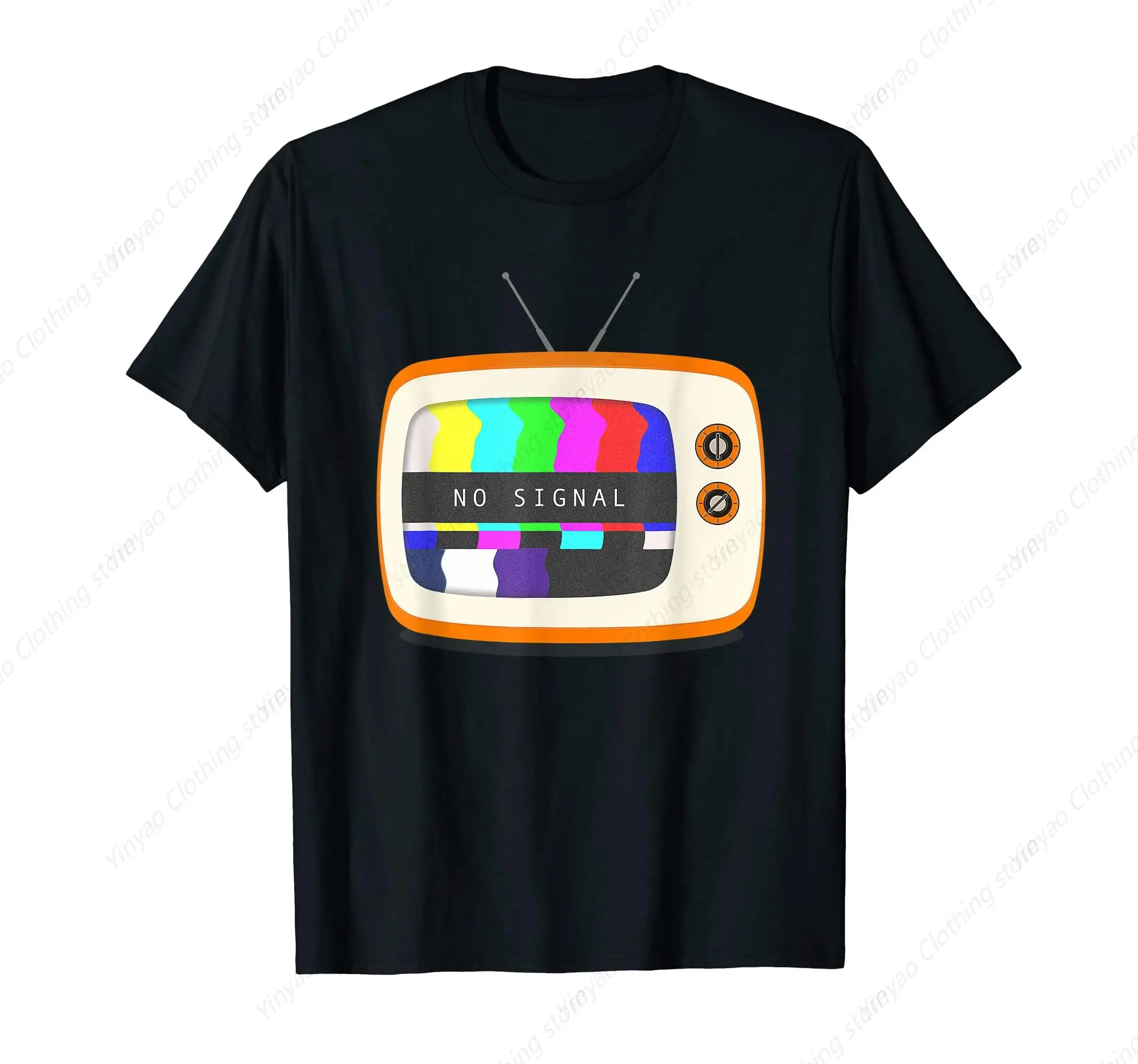 

Retro Tv Signal Free Wireless Flash T-Shirt Classic Printed Shirt Fun And Cool Pure Cotton Clothes