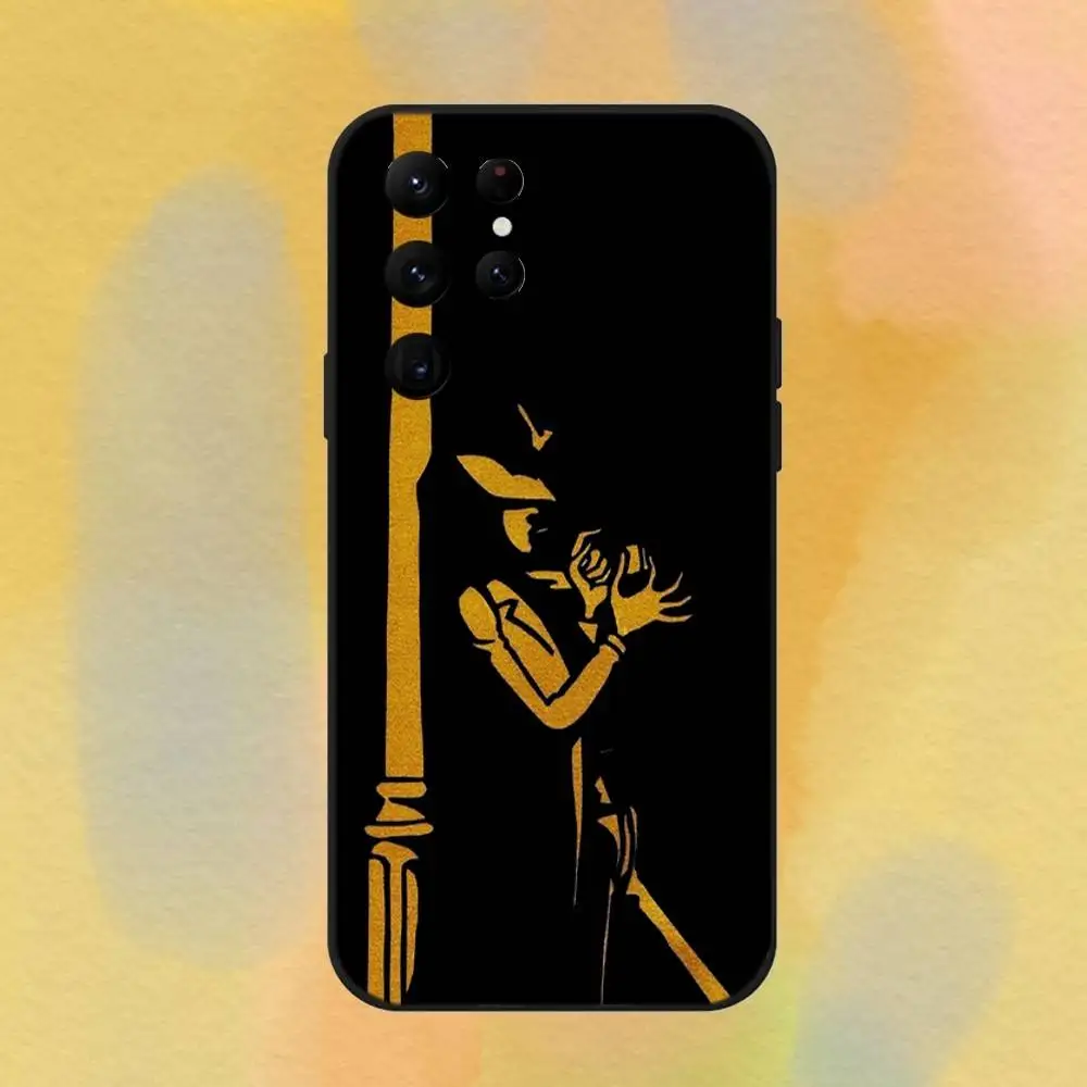 حافظة هاتف لوبين ذا ثالث أنمي لهاتف سامسونج S 25,24,23,22,30,21,10,9,Ultra,Plus,Lite,FE,4,5G حافظة ناعمة سوداء