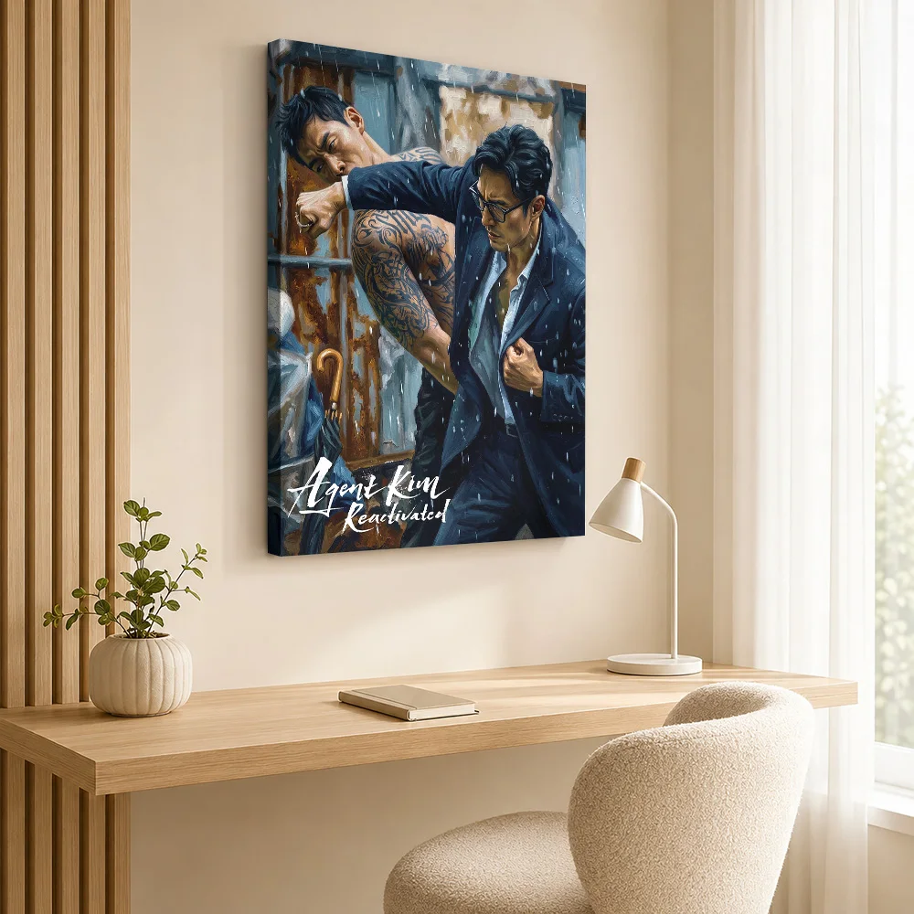 Agent Kim Reactivated Action Framed Canvas Poster Custom Photo Modern Aesthetic Canvas Wall Art for Office Decor Ready to Hang