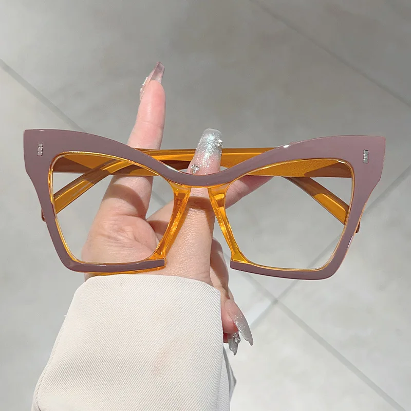 vintage oversized cat eye square anti-blue light eyeglasses women new fashion square elegant computer eyewear ladies shades