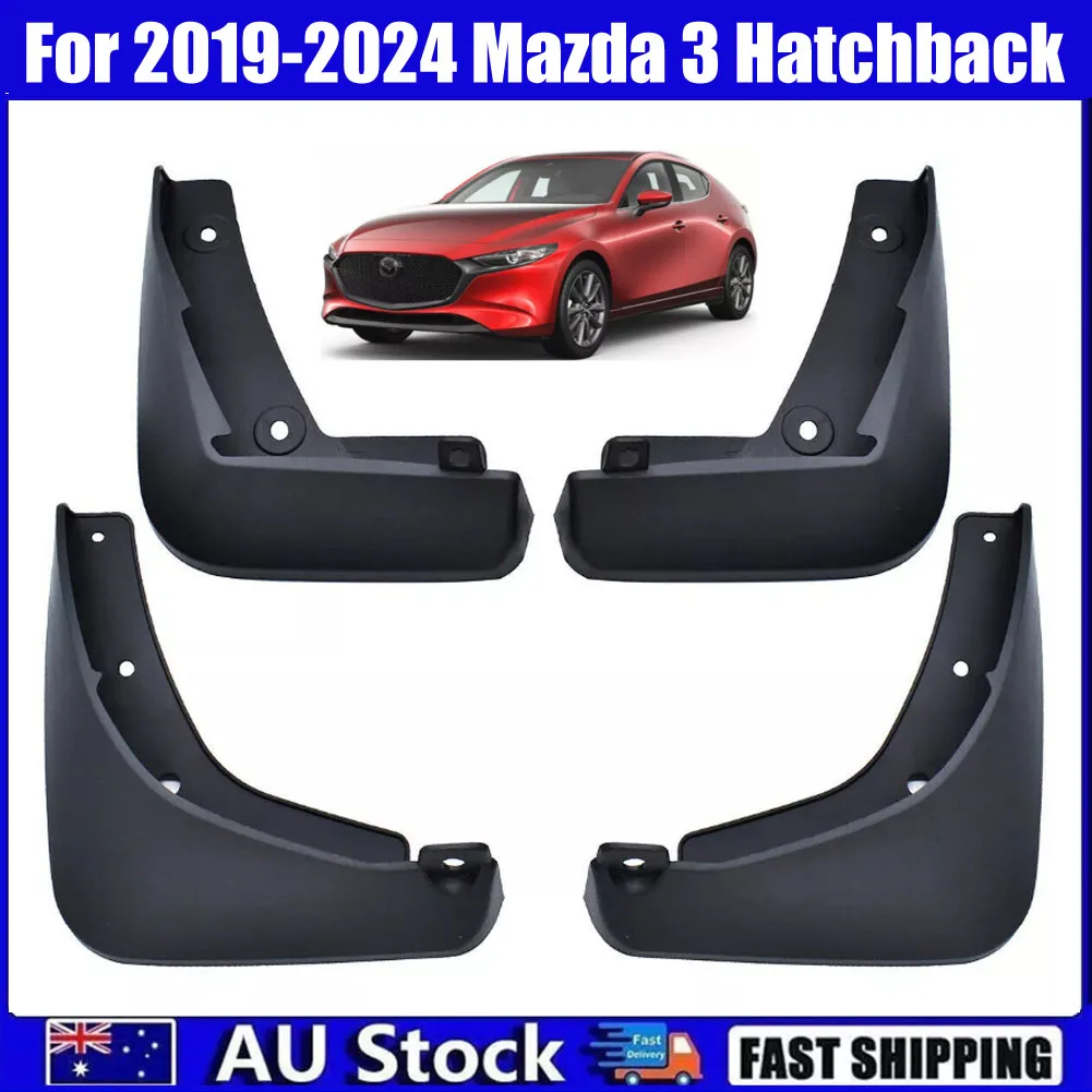 4pcs Full Set Splash Guards Mud Flaps Fender For 2019-2024 Mazda 3 Hatchback