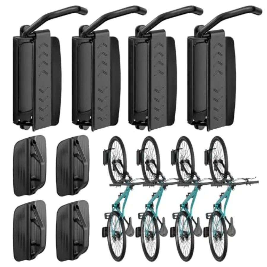

4 Pack ike Rack Gara ike Wall Mount eavy Duty olds 77 Ls Swivel ike anrs for Gara Adjustale Indoor ike Stora for edroom ome Off