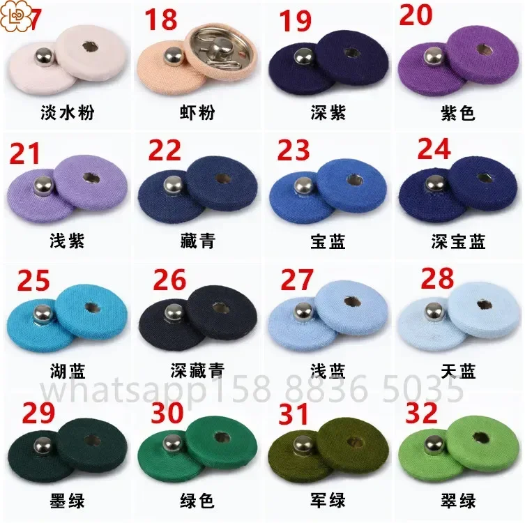 50 Set Metal Fabric Cover Snap Button Fastener Spring Press Studs Button Popper Sewing On Coat ,Jacket Rivet Fabric 12/18/21mm