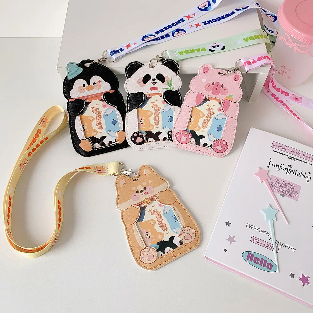 

Children'S Bus Card Case Photocard Holder Neck Strap For Students School Travel