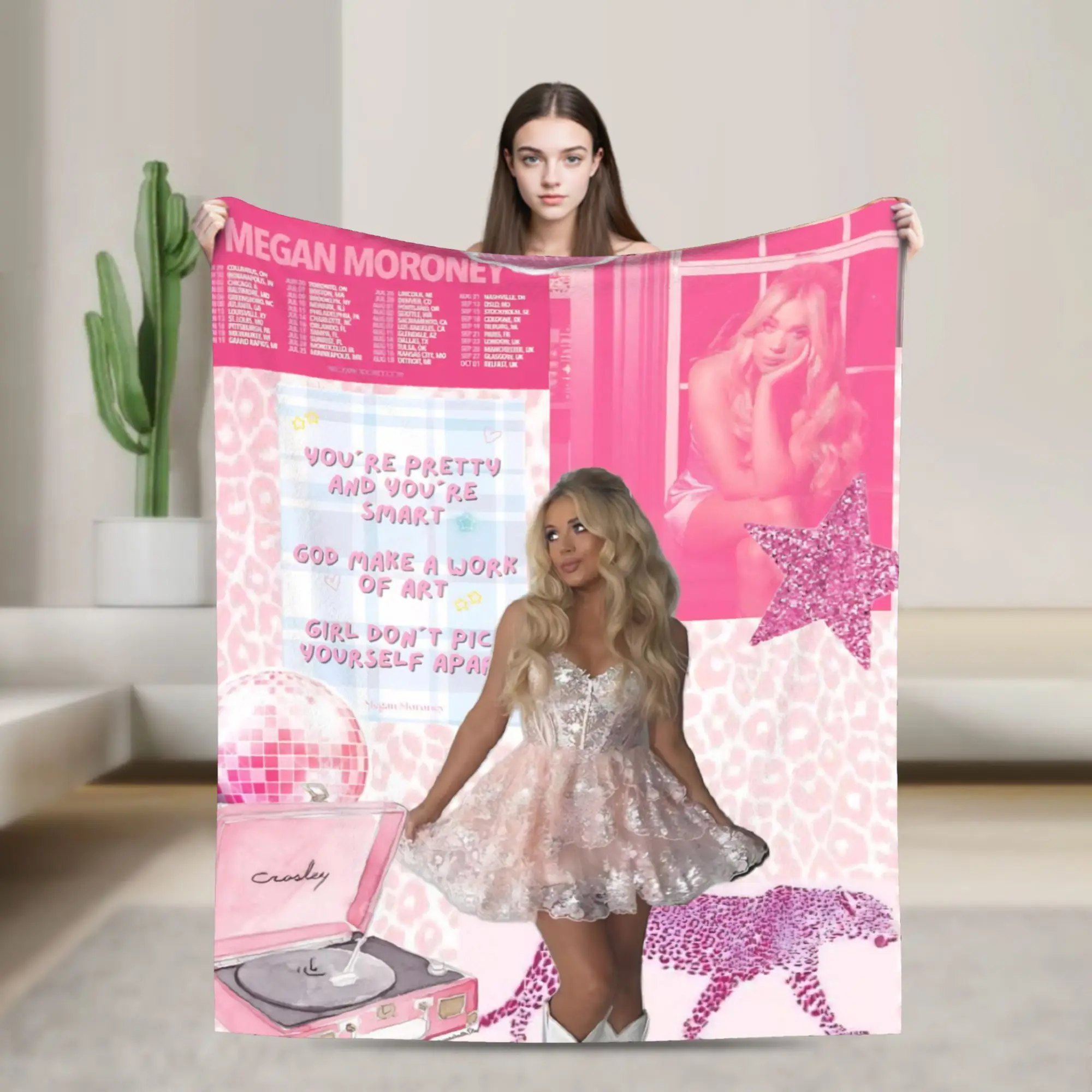 Megan Moroney Singer  Print Blanket For Men Women Warm Cozy Fluffy  Throw Blankets for Bed 50x60 Inches Multiple Sizes