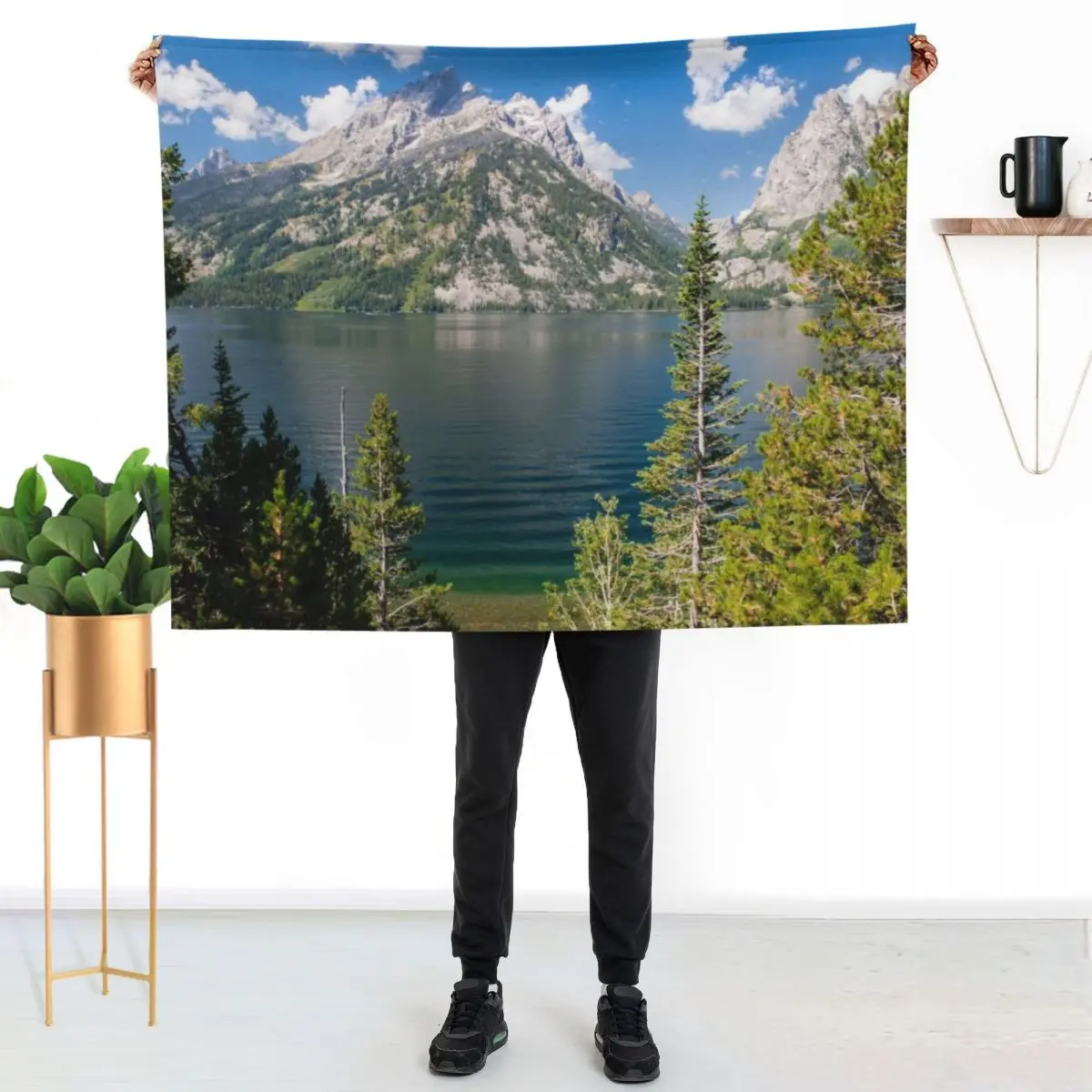 Jenny Lake, Grand Teton National Park Wyoming Throw Blanket Custom Furry Cute Multi-Purpose Camping Flannels Blankets