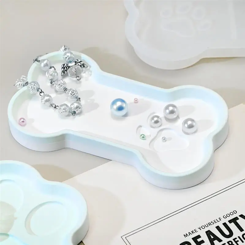 DIY Cat Claw Storage Tray Silicone Mold Dog Bone Gypsum Jewelry Dish Fruit Plate Desktop Ornament Resin Epoxy Mold Home Decor — zdjęcie 3