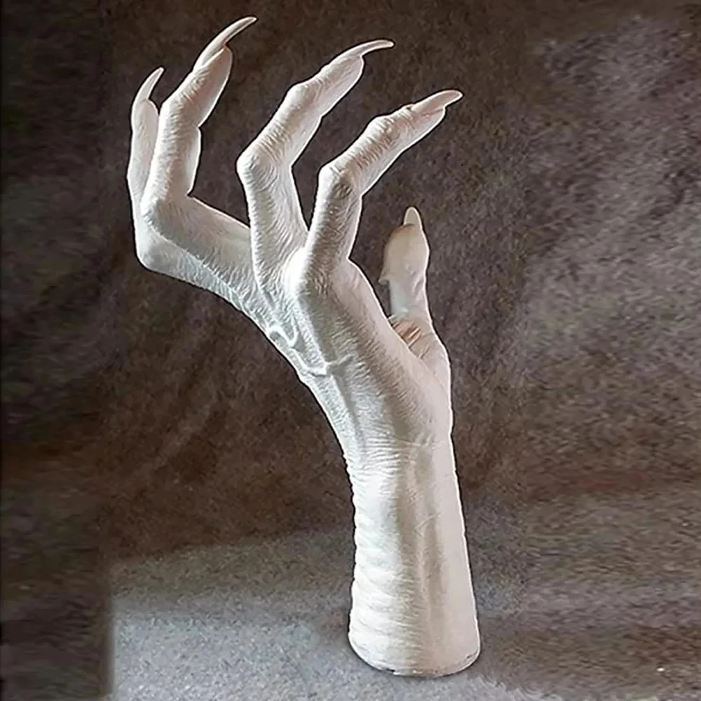 Witch\'S Hand  Witch Decor Witch Hand Wall Decor Wall Hanging Statues Creative Wall Decor Resin Aesthetic Art Sculpture