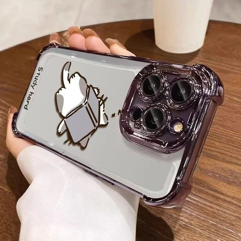 Cute Cat Cartoon Phone Case For Samsung Galaxy Note 20 Ultra 10 Plus 9 M56 M32 M12 M11 M10s M04 M02s F04 Four-corner Back Cover