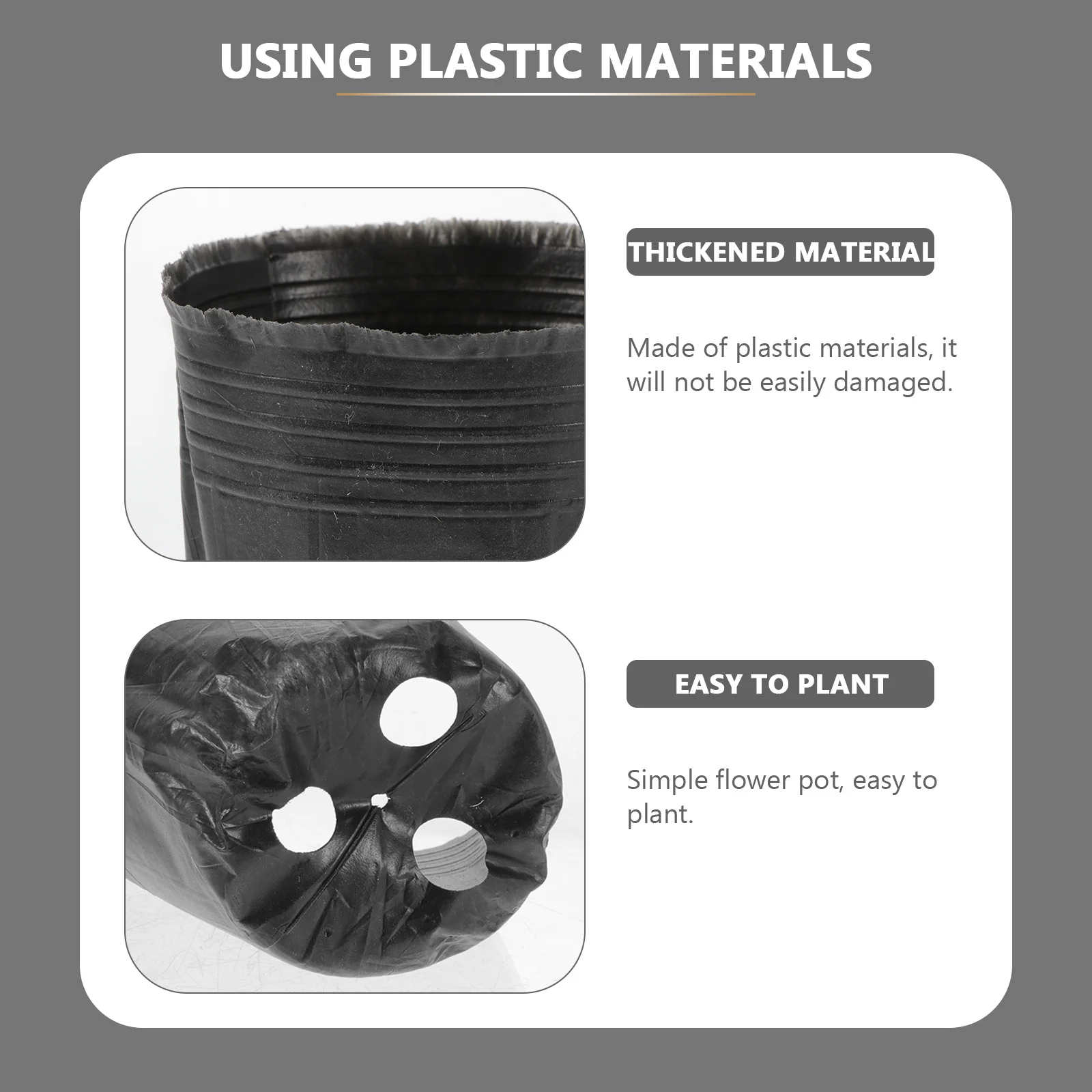 

400Pcs Plant Nursery Pots Plastic Disposable Thicken Flowerpots for Garden Balcony Outdoor Planting Starter Cups