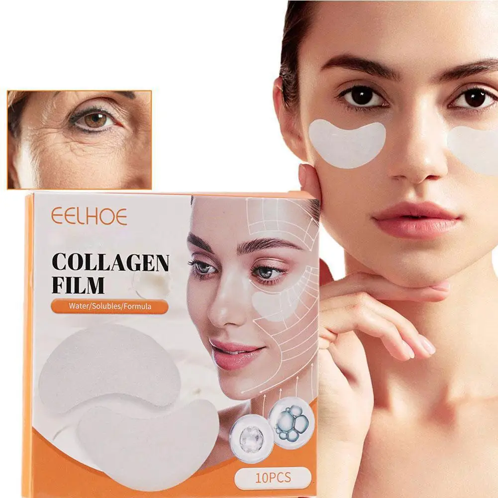 25/50pairs Collagen Soluble Film Eye Zone Mask Vitamin Patches Hyaluronic Acid Moisturizing Firming Face Dark Circles Skin Care