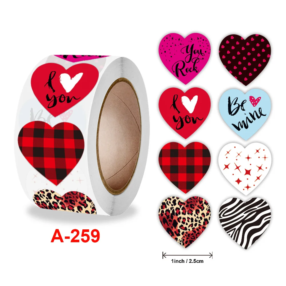 Valentine's Day Romantic Heart Shape Sticker for Gift Wrap Decoration Creative Paper Crafts Supplies