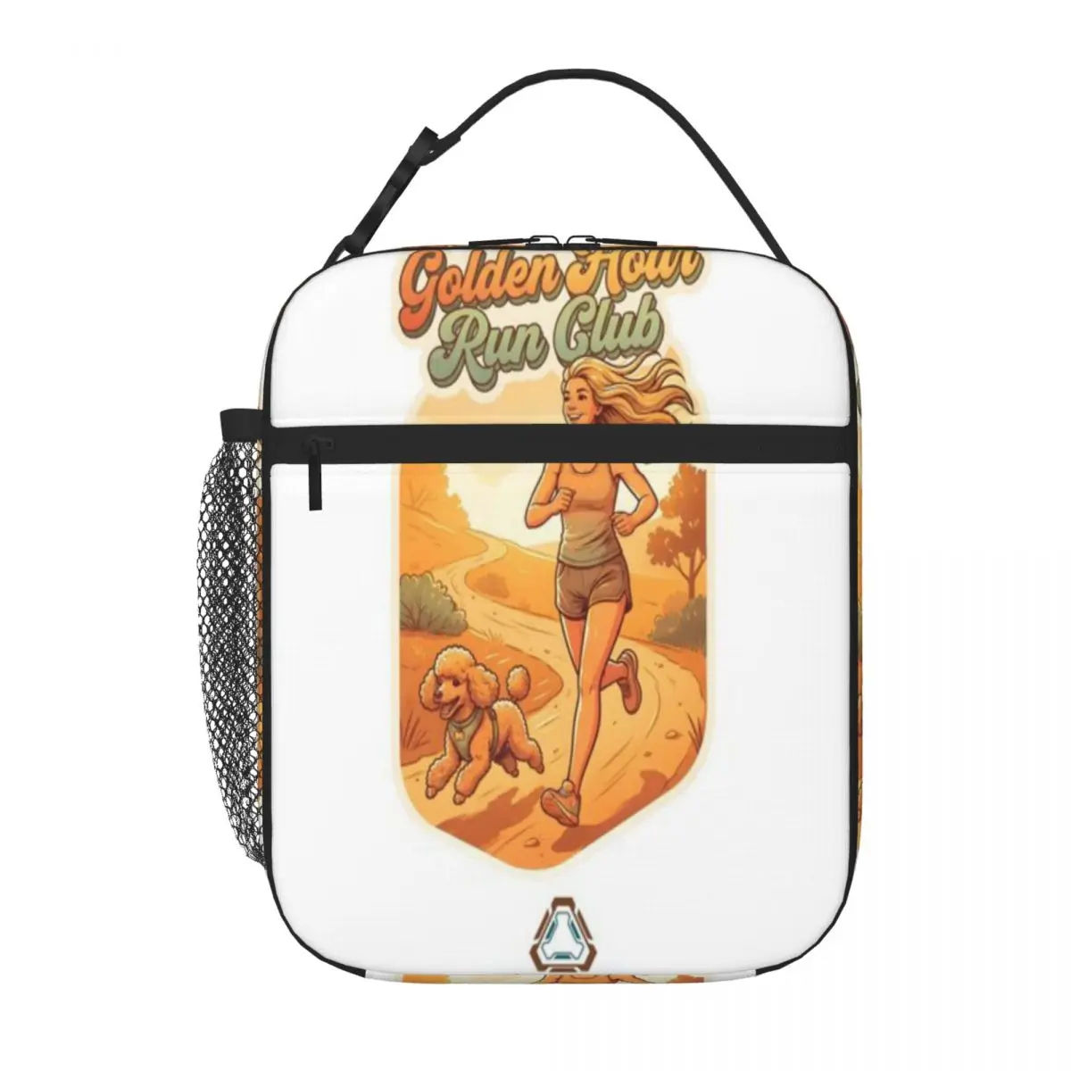 Hot Sale Trail Running Pals - Golden Hour Run Club Denim Style Large Lunch Bag Errand Run Insulated Lunch Pouch