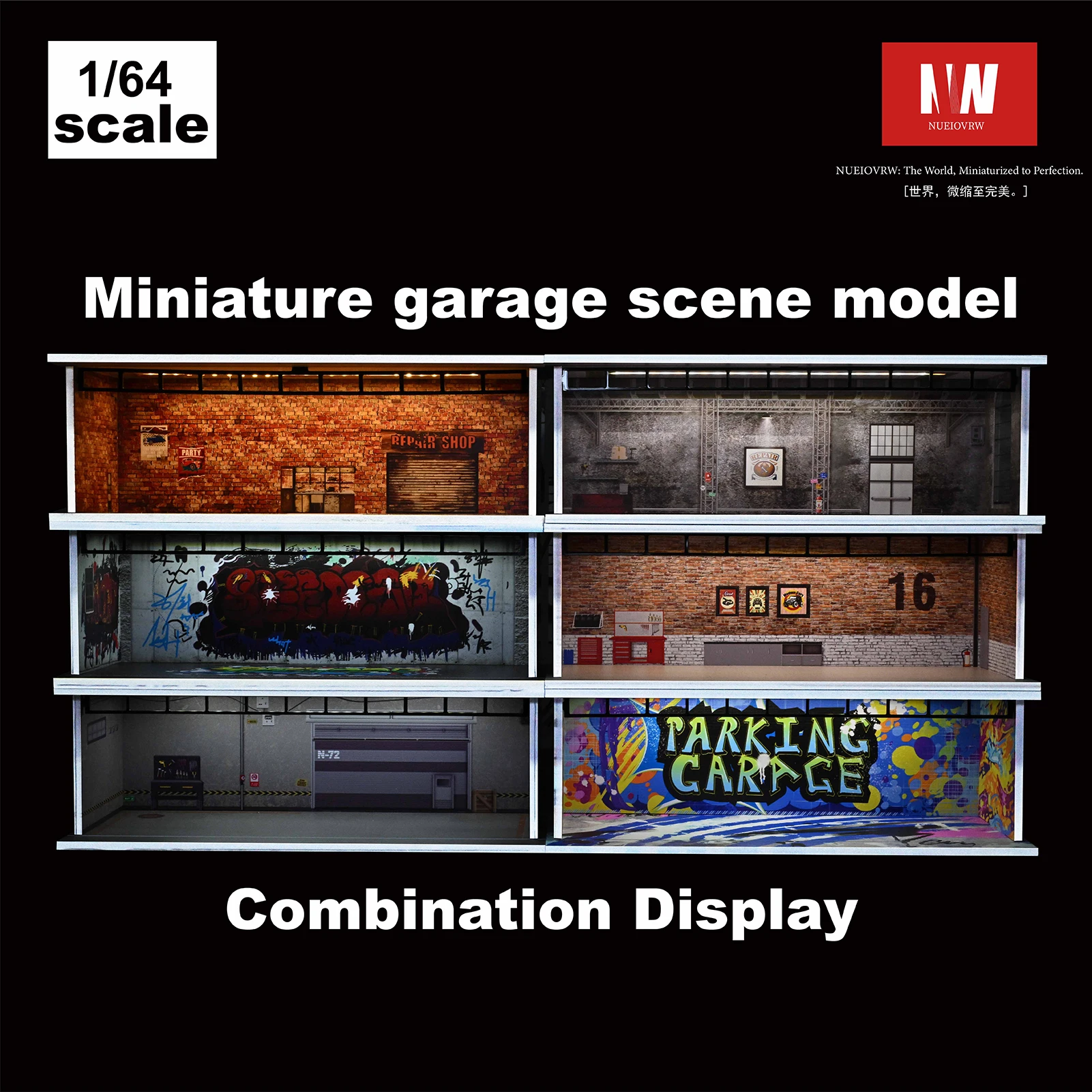 

1:64 диорама модель автомобиля гараж 3 светодиодные режимы модель парковки городская улица фон сцена здание модель чехол