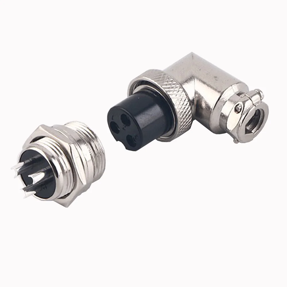 GX16 90°Elbow Aviation Circular Connector Plug Socket 2/3/4/5/6/7/8/9/10 Pin M16 Male Female Electronic Connector