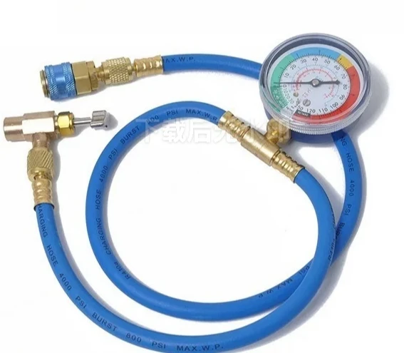 R134a Car Air Conditioning Refrigerant Recharge Hose Fluoride Pipe Liquid Meter
