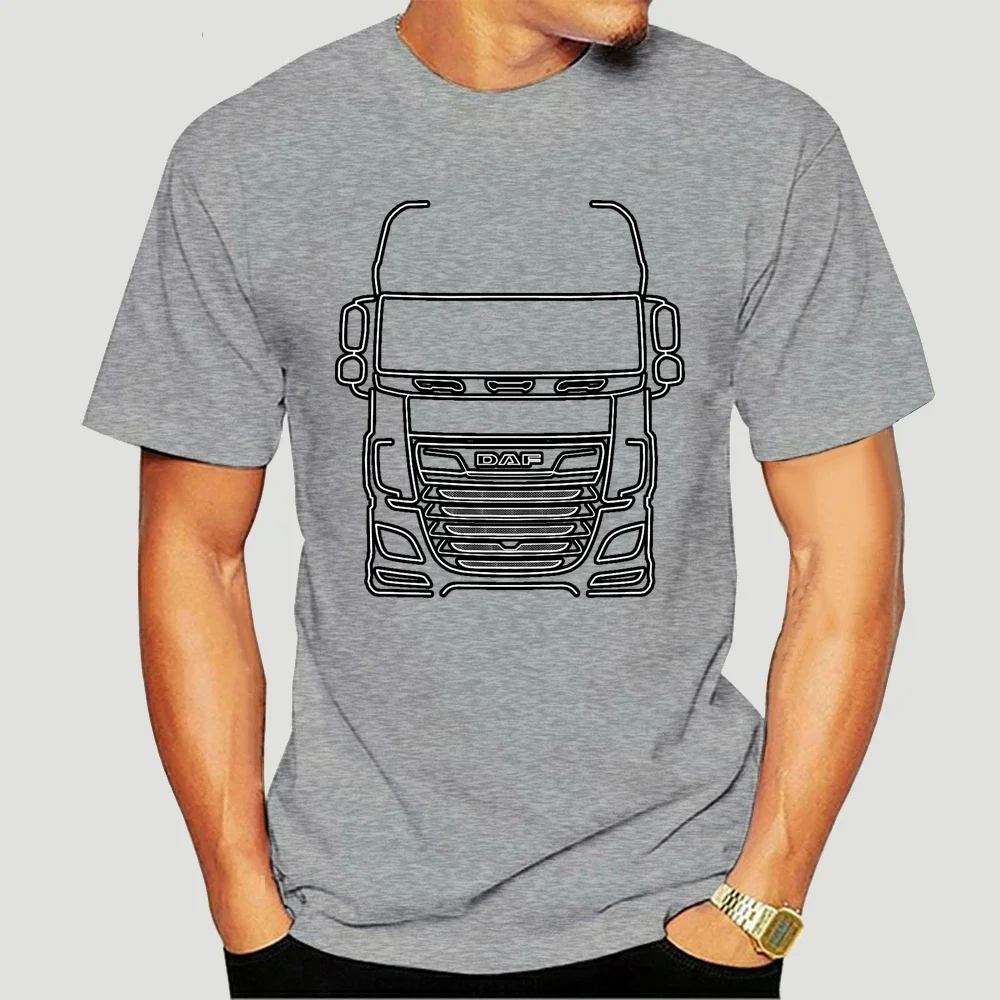 new model Men t-shirt DAF XF series truck outline grh (white) tshirt Women t shirt 7739X view 3