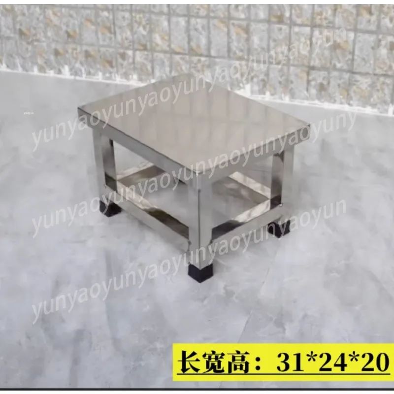 Stainless Steel Square Stool, Clean Room Shoe Changing Stool, Thickened Restaurant Cafeteria Stool