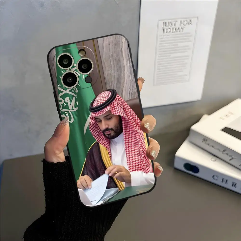 MINISO محمد بن سلمان جراب هاتف آيفون 17 15 16 13 برو ماكس 14 12 11 Xr X 8 7 6 Plus غطاء خلفي فاخر