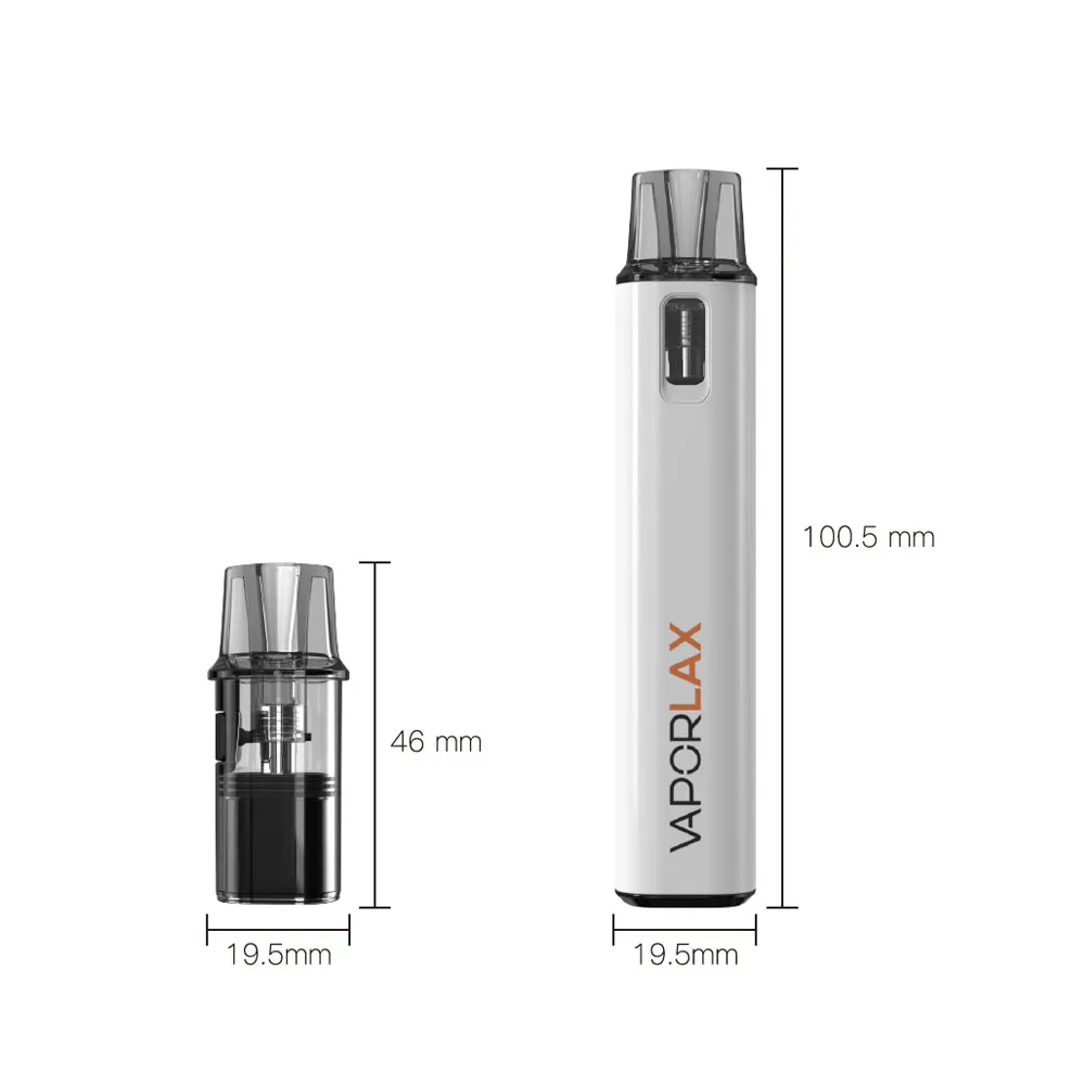 VaporLax Nano Kit de sistema recarregável Pod Eletrônico E Cigarro 500mAh Bateria 2.0ml 0.8ohm Cartucho de bobina de malha Atomizador Vape Pen