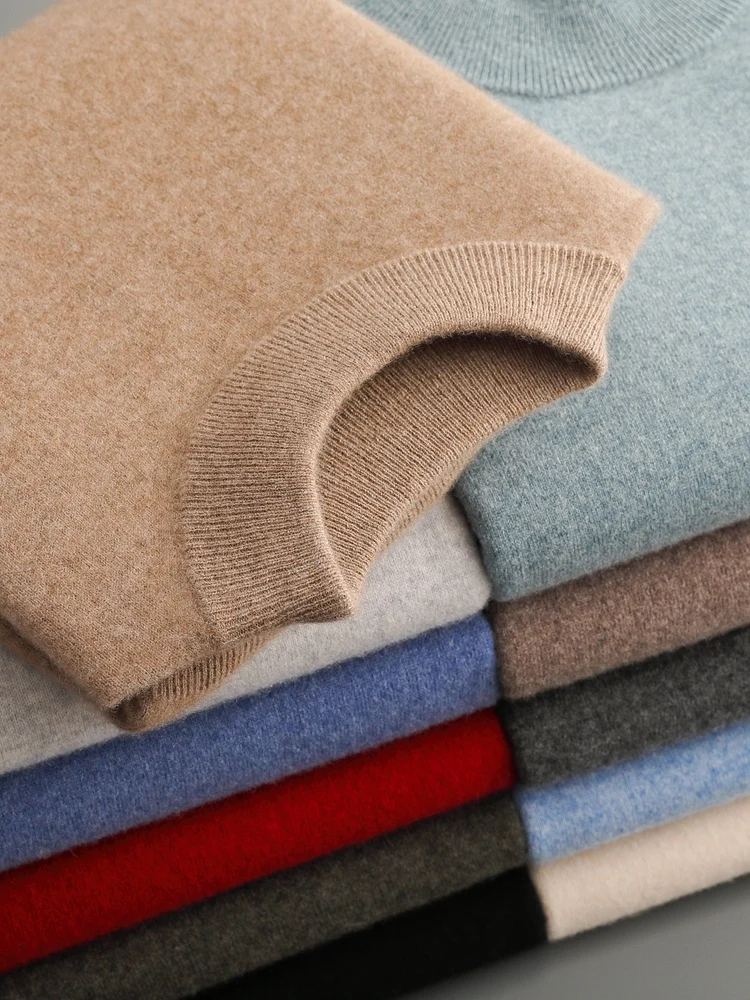 Addonee Men\'s Cashmere Sweater 100% Merino Wool Pullover Soft Warm O-Neck  Knitwear Quality Casual Smart Jumpers Tops Clothing