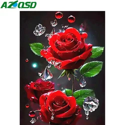 AZQSD Diamond Painting Full Drill Rose Flower Rhinestones Pictures 5d Diy Embroidery Floral 30x40cm Mosaic Cross Stitch Kits