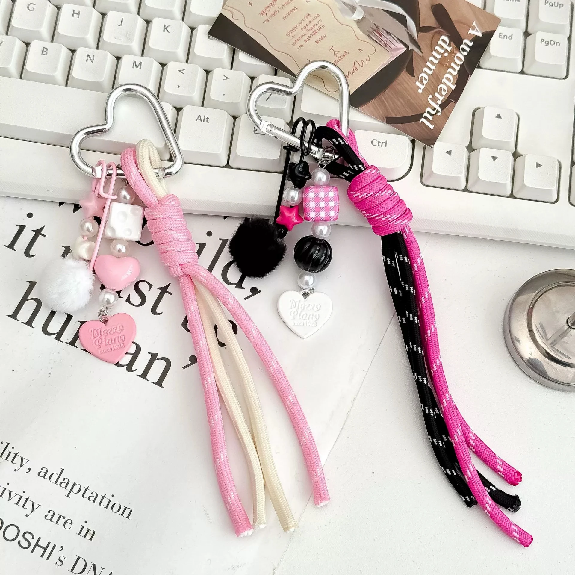 Exquisite Trendy Plush Ball Keychain, Colorful Gift Idea