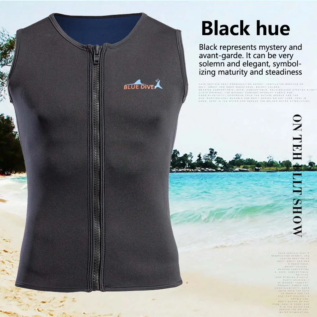 Traje de baño de buceo transpirable, camiseta sin mangas, chaleco de neopreno con cremallera frontal, ropa más cálida para surf