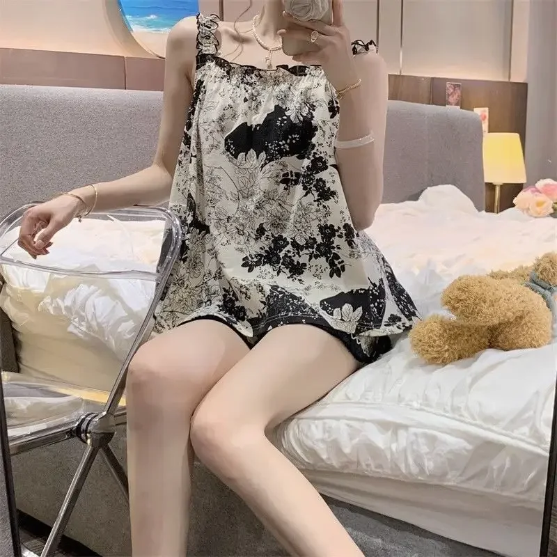 Tank Top Short Sets for Women 2 Pieces Floral with Jacket Casual Ensembles Full Summer Fashion 2025 Business Suit Woman Shorts