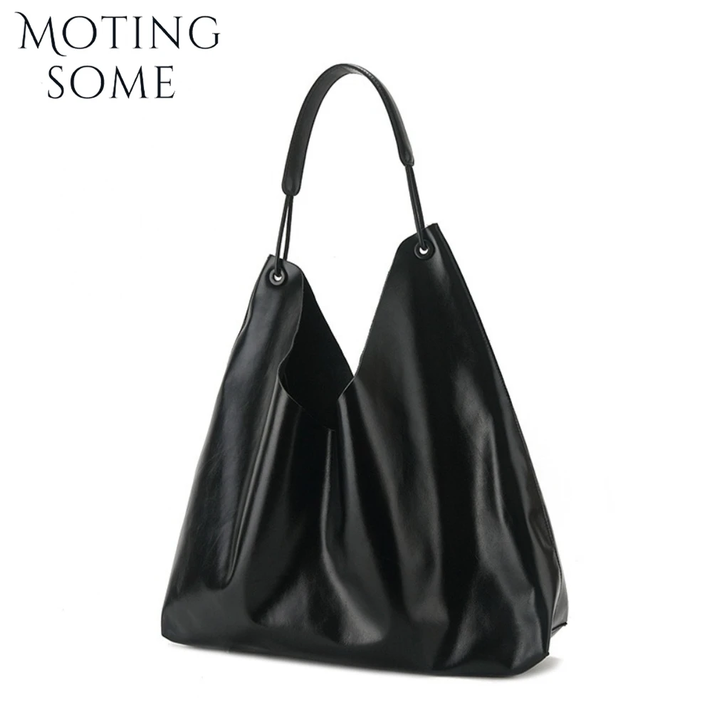 

Motingsome Minimalism Women Bag Quality Genuine Leather Luxury Designer Bags Oversize Soft Cowhide Casual Tote Travel Handbag
