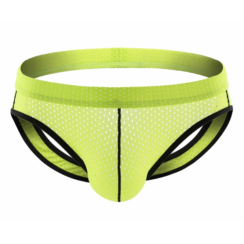 Men Sexy Mesh Breathable Jockstrap for Young People Fashion Wide Waistband Fun Double Thong Sissy U Convex Pouch Bottom Lingerie