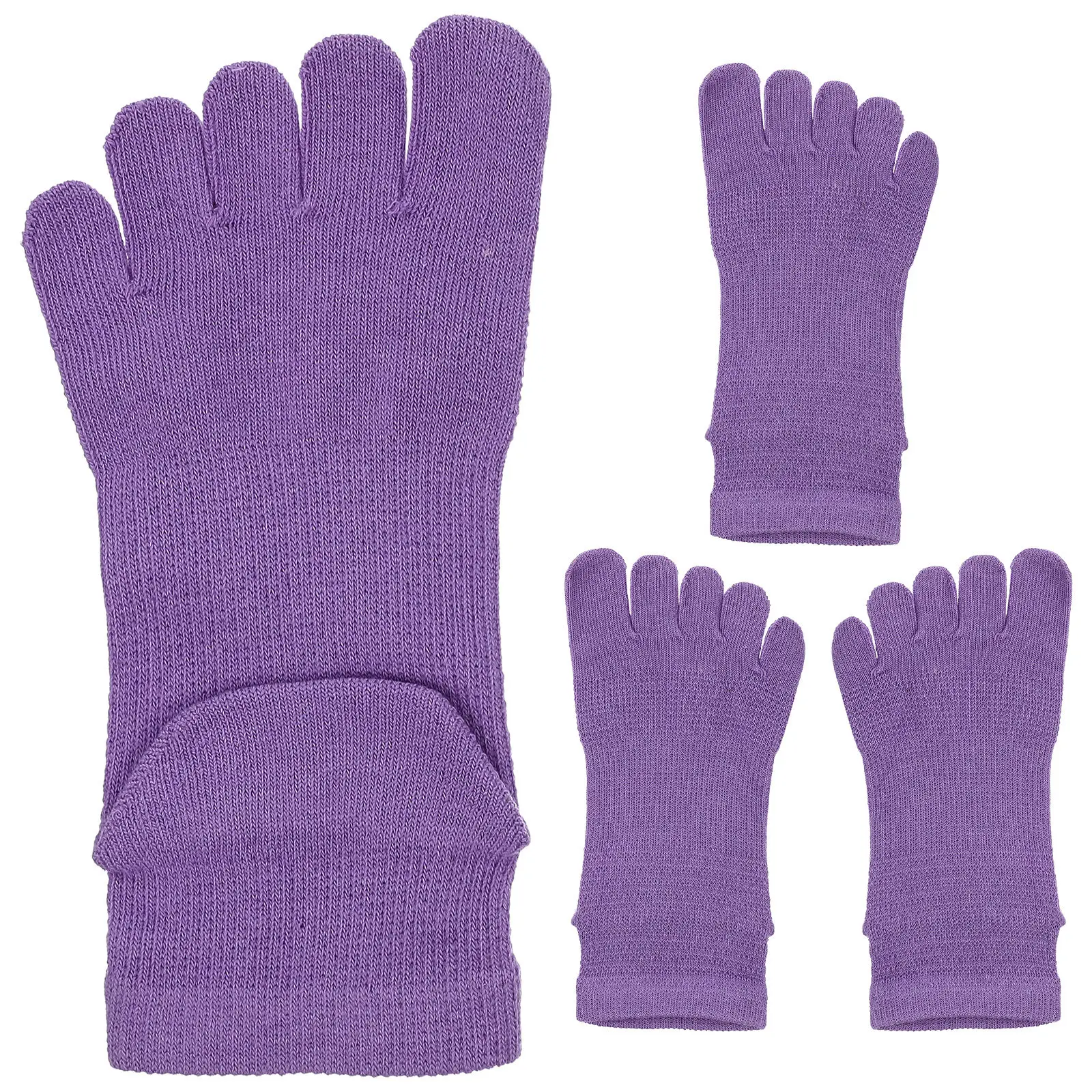 

2 пары носков с разделителями для пальцев ног, хлопковые эластичные дышащие короткие спортивные носки, нескользящие, для тренировок, йоги, бега