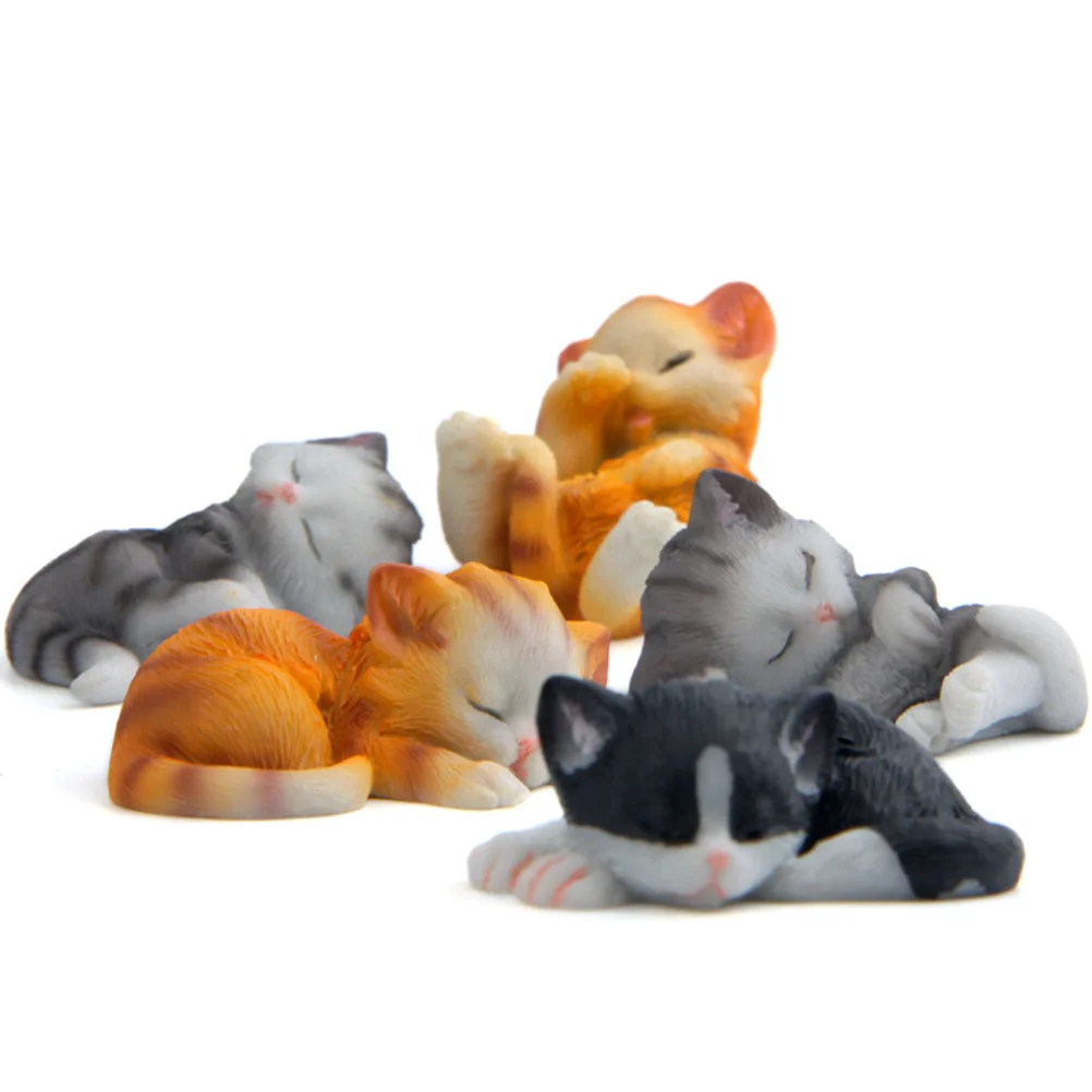 

5Pcs Cute Sleeping Cat Refrigerator Magnets Resin Magnetic Holders for Fridge Whiteboard Locker Map Notes