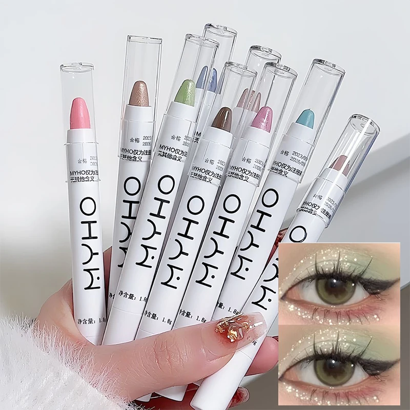 Highlighter Pen Glitter Eyeshadow Liner Pencil Long Lasting Highlighter Nail Pencil Shimmer Eye Shadow Stick for Eye Makeup