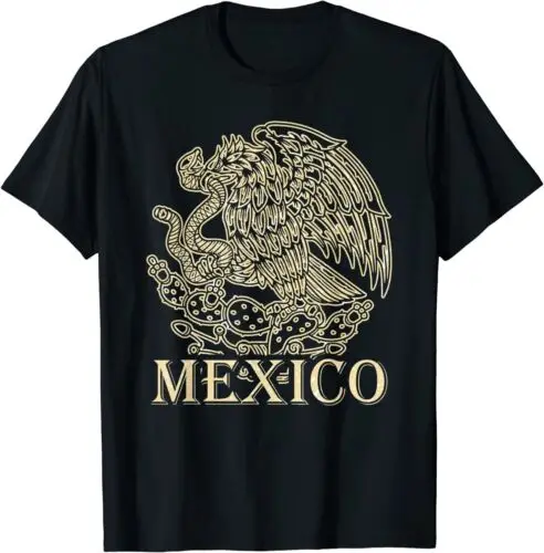 Mexico Mexican Coat Of Arms Flag Eagle Snake Design T-Shirt S-5XL