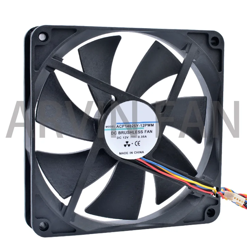 ACP14025Y-12PWM 14cm 140mm Fan 140x140x25mm DC12V 0.35A 4 Wires 4pin Pwm Speed Control Cooling Fan For Chassis CPU Power Supply