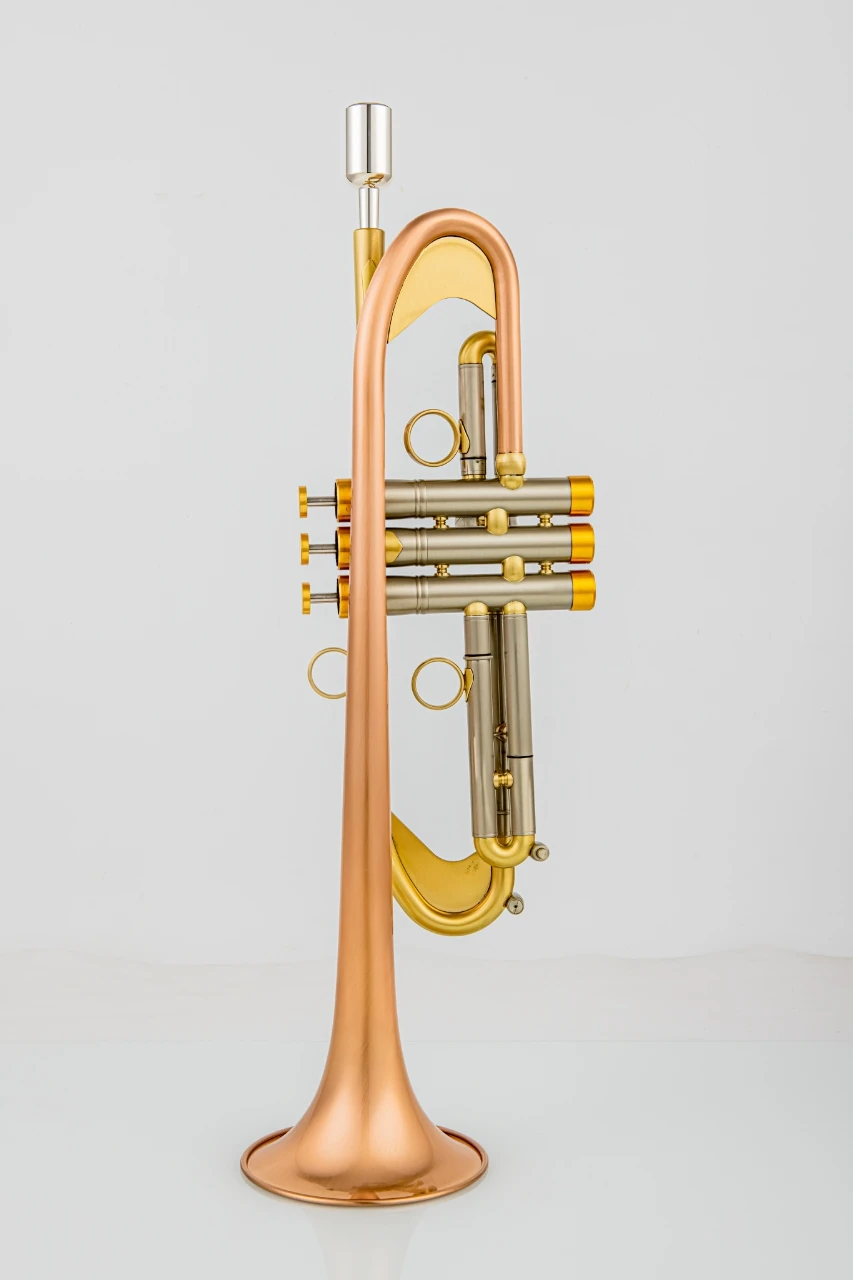 Recommend Bb Tune Trumpet Phosphorous Copper Brass Plated Professional Level Instruments With Hard Case Free Shipping