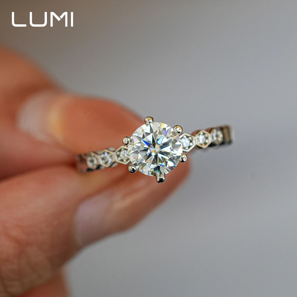 Certificated 1-2ct Moissanite 925 Sterling Silver Wave Ring - Elegant Party Wedding Jewelry Band for Women Girlfriend Mom