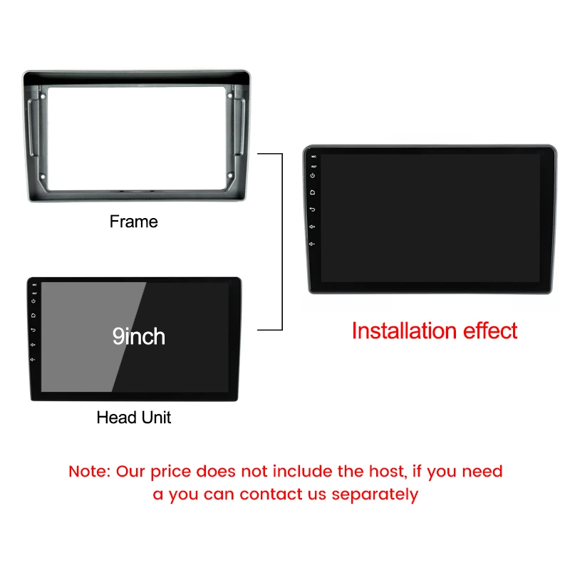 9-inch 2 din Android car multimedia radio frame suitable for PEUGEOT 407 2004-2008 center console frame with canbus cable