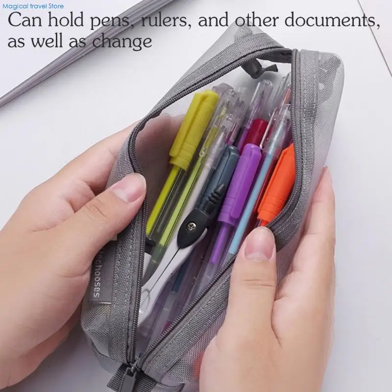 N2UB Large Capacity Pencil Case Clear Pen Bag Simple Pencil Bag School Supplies For Students