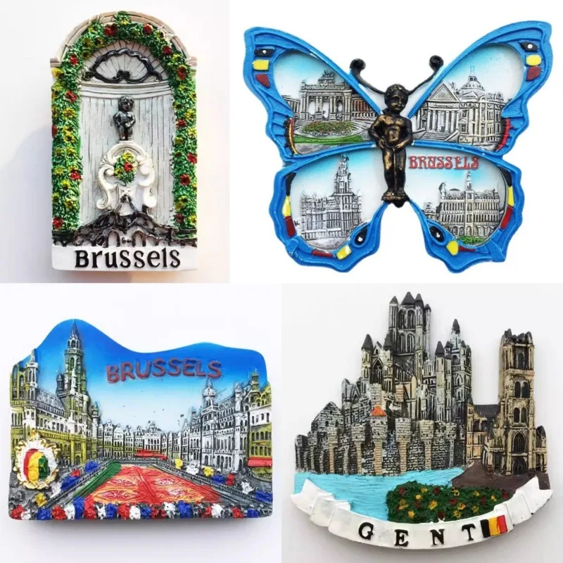 Imanes de nevera de Bélgica, bruxeles, Gent Brugge, orina, niño, viaje, Souvenis, pegatinas para nevera, decoración del hogar, regalos de boda