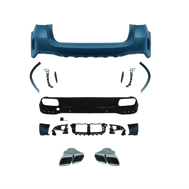 High Quality Flying Wing Body Kit For C -, Upgrade To GLE, Rear Bumper With Exhaust Tailpipe R