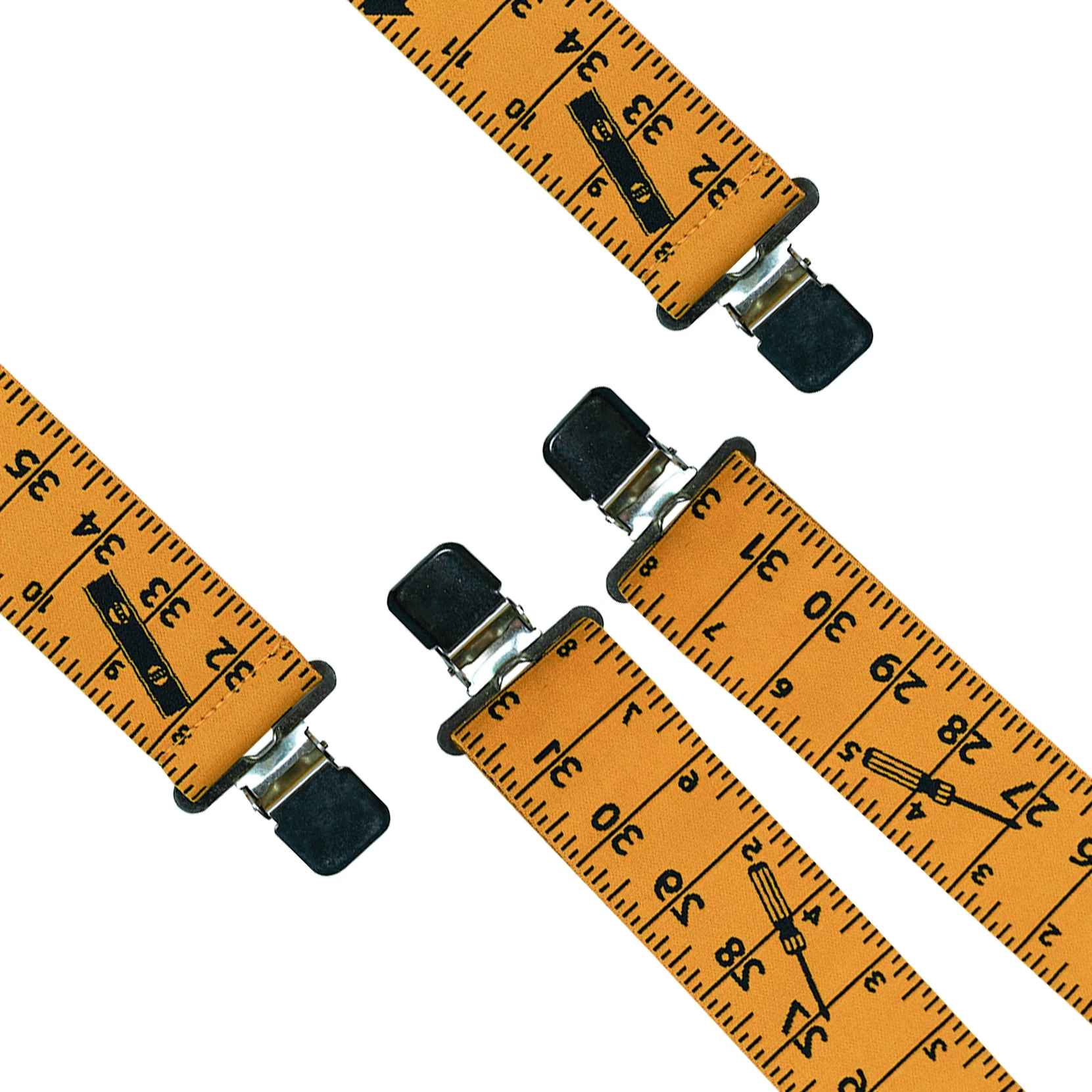 Tirantes Tirantes elásticos y ajustables de 2" de ancho en forma de X con clips muy fuertes - Tirantes resistentes con cinta métrica para hombres