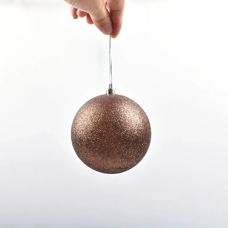 Christmas decorations 10CM brown glitter Christmas ball pendant Christmas window decoration ball 6pcs