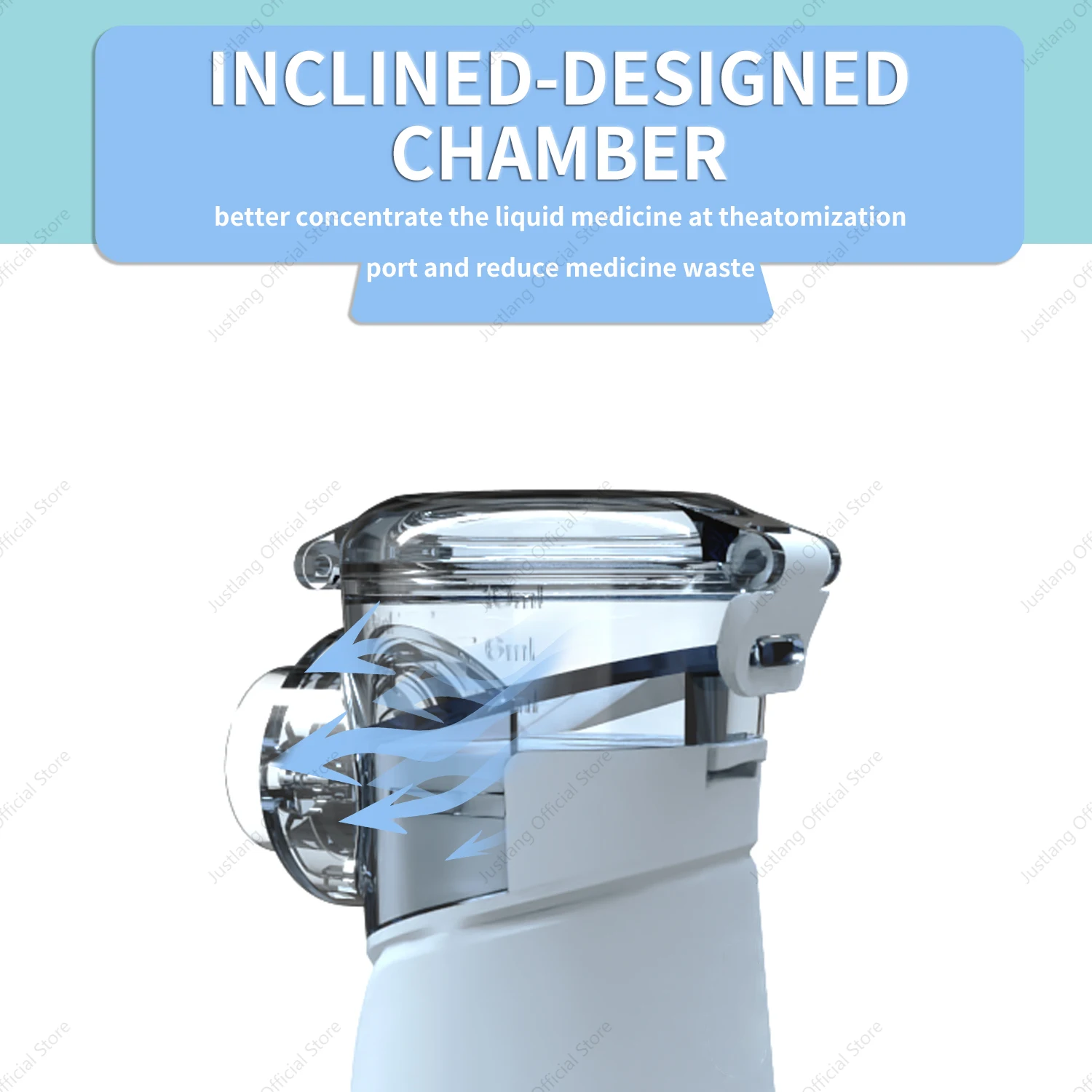 AiQUE Wiederaufladbarer Mesh-Vernebler mit Bildschirm, tragbarer medizinischer Handheld-Nebulizador-Inhalator, Luftbefeuchter, Inhalator, Zerstäuber – Detail 6