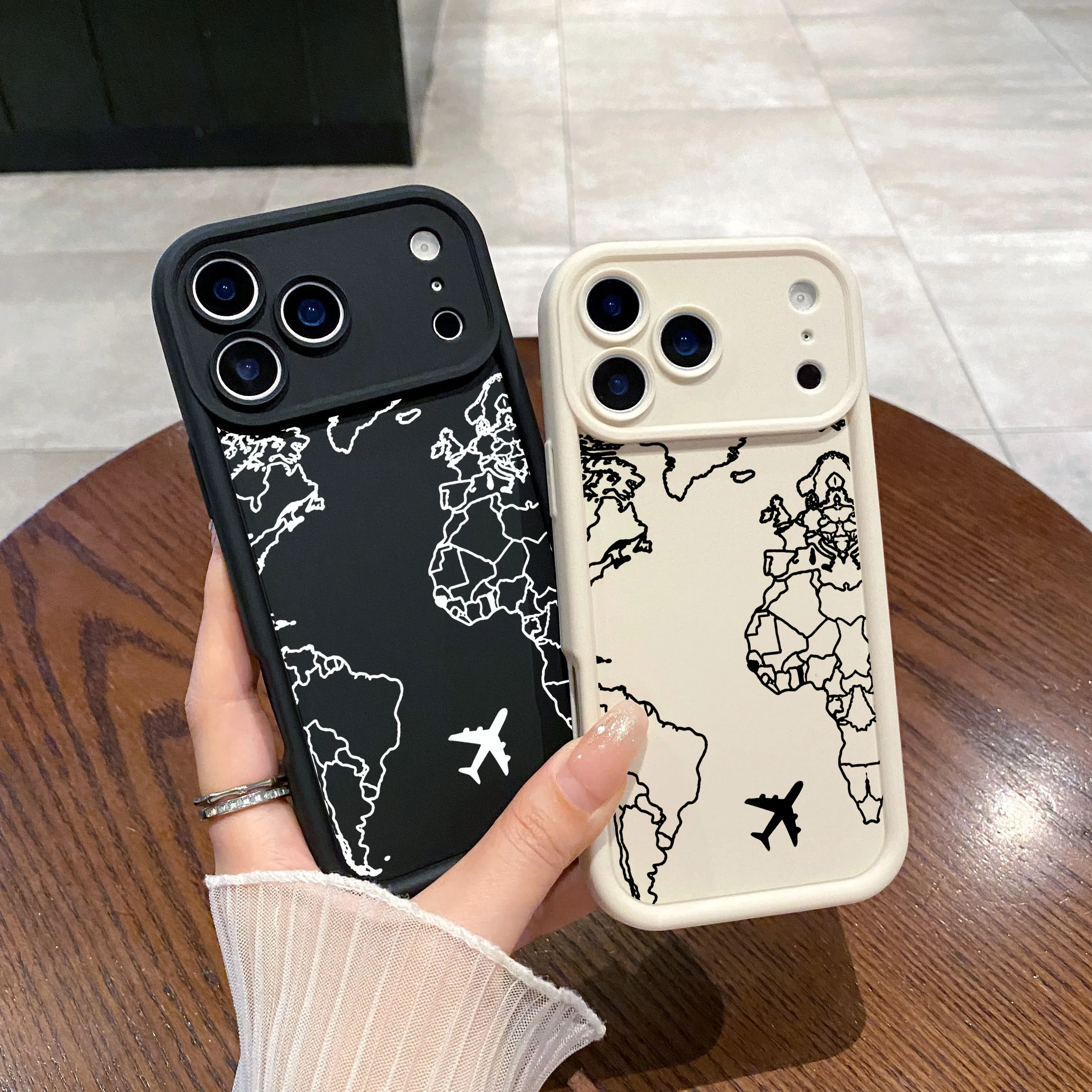 Capa de telefone inspirada em viagens de rota de avião para iphone 15 pro 14 17 13 12 11 16 pro max 7 8 plus 17 pro à prova de choque fosco tpu funda