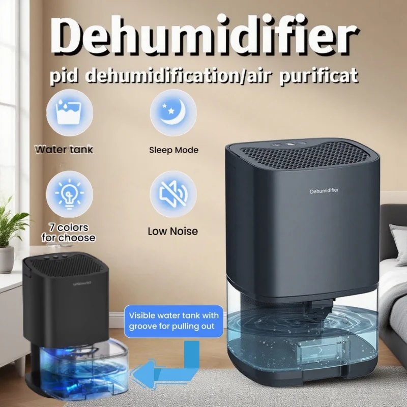 Mini deshumidificador portátil inteligente multiescena, purificador de aire y desodorante, adecuado para el hogar, oficina, dormitorio, cocina, enchufe UE EE. UU.