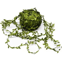 10/20M Silk Leaf-Shaped Handmake Artificial Green Leaves Faux Vines Bathroom Decorative Diy Wreath Accessories Home Decoreation
