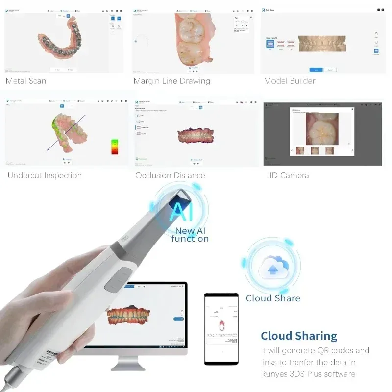 Dental 3D Intraoral Scanner AI Scan Free Software with Multi Language System Intraoral Camera  Oral Scanner Dental Equipment